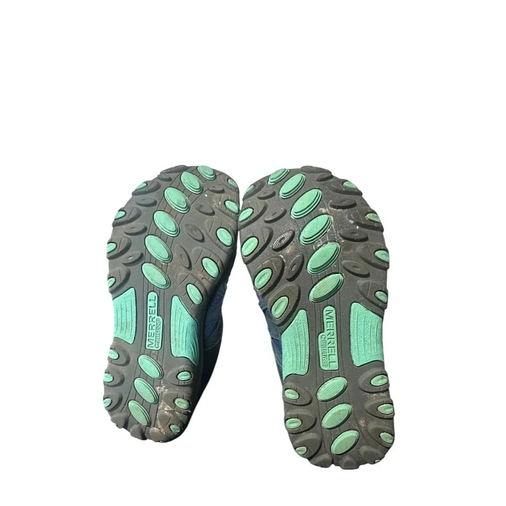 Merrell Chameleon 7 Access Mid Blue Turquoise Youth Hiking Shoes Size 4M Lace Up
